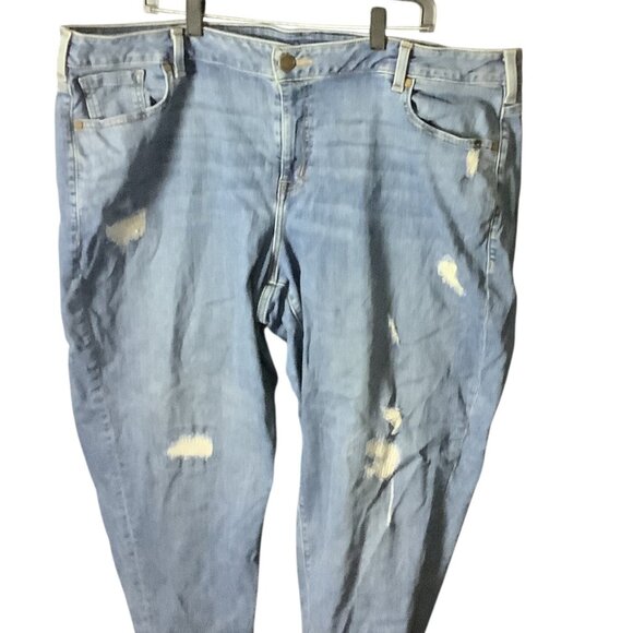 Lane Bryant Plus Size Boyfriend Distressed Denim Jeans Women 24R Blue Casual - Picture 2 of 16